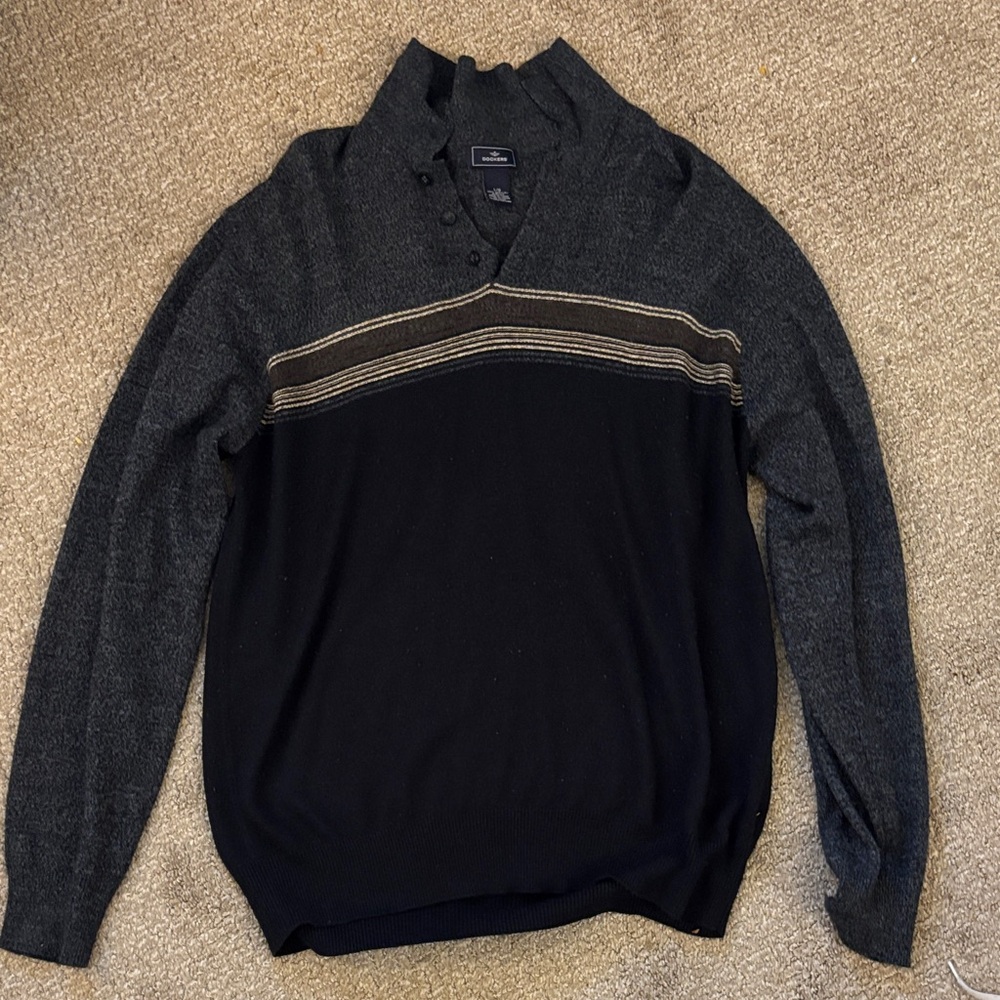 Knit Long-Sleeve Henley Sweater
